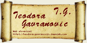 Teodora Gavranović vizit kartica